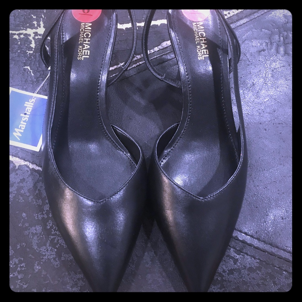 NWOT Michael kors black kitten sling back heel